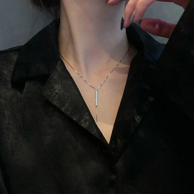 Милое ожерелье из стерлингового серебра 925 пробы простой геометрический кулон