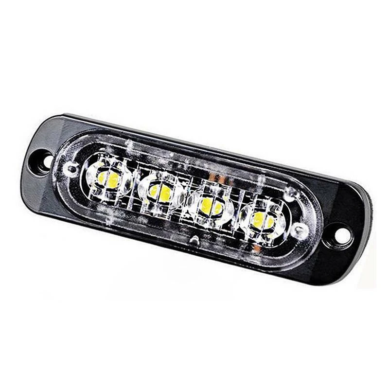 

4LED Car Light Bar Car Off-road Truck Urgent Warning Yellow 12W Kit Lamp