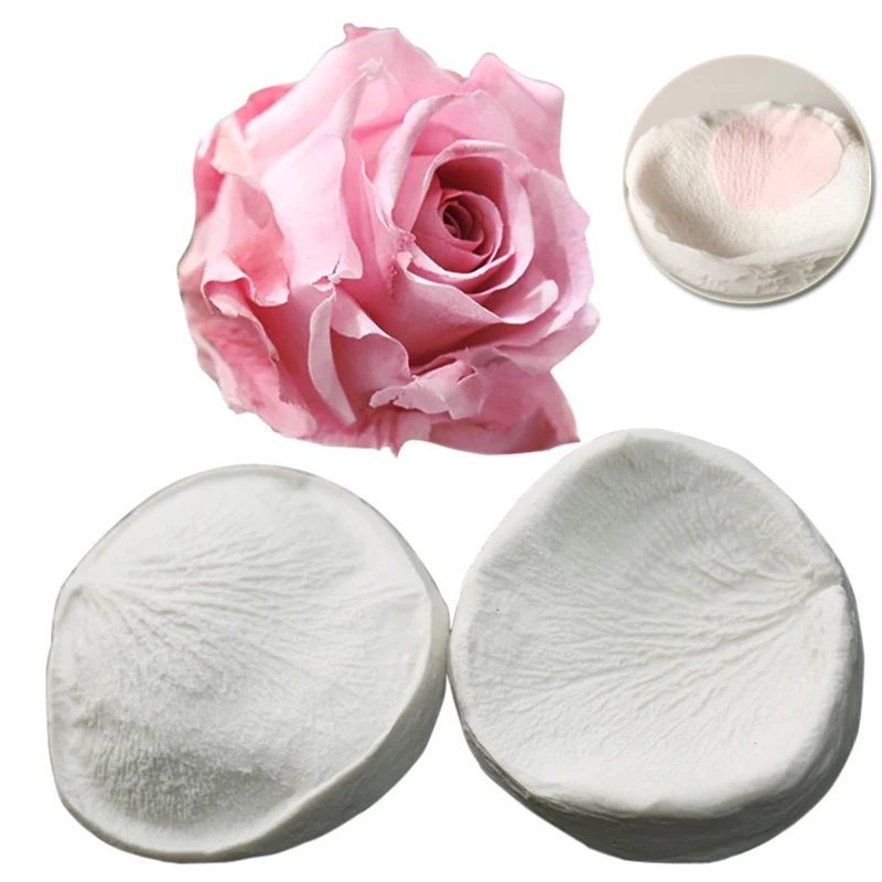 New Rose Petals Veiner Flower Silicone Cake Mold  Meridians Simulation Gum Paste Mould Sugar toolM2302