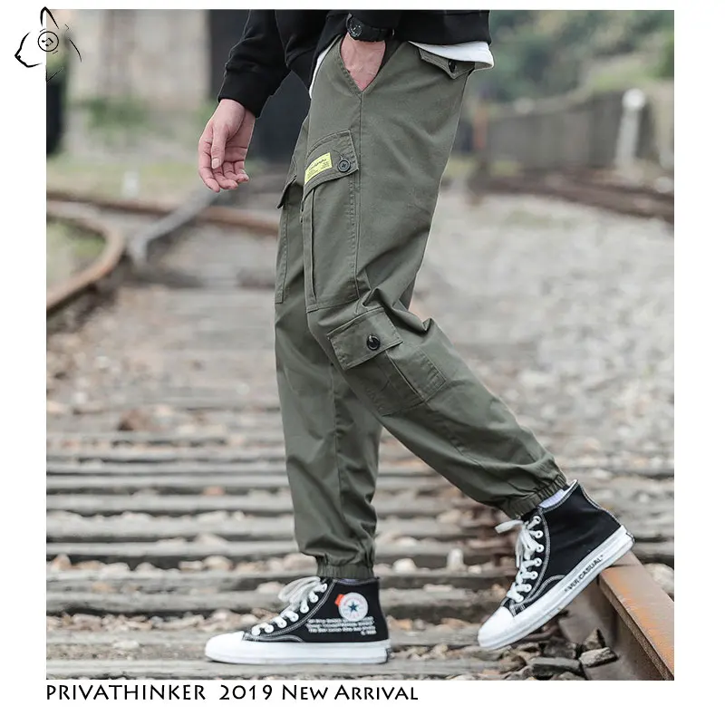 Privathinker мужские свободные японские брюки 2020 осенние уличные джоггеры карго Брюки