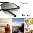 Солнцезащитные градиентные прогрессивные очки для чтения для мужчин и женщин, многофокальные пресбиопические очки с защитой от синего светильник, с большой полуоправой