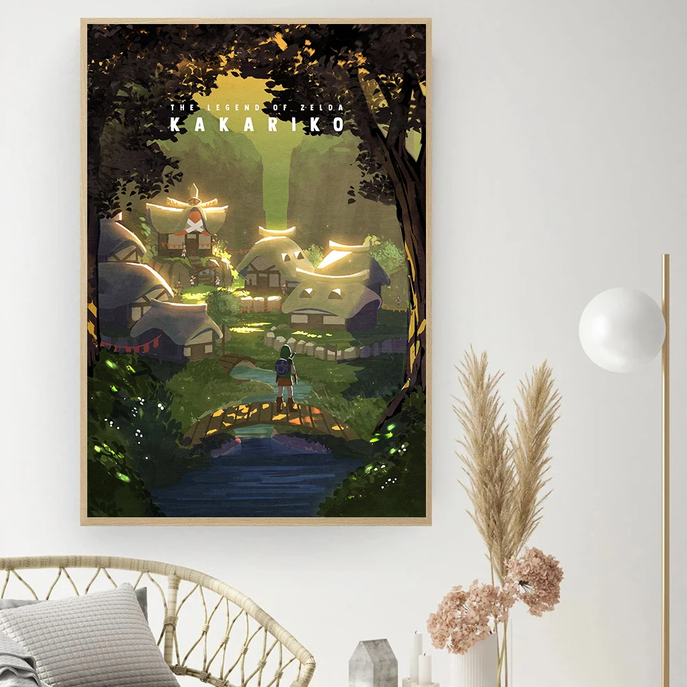 Zelda Легенда видеоигра холст картина игры плакаты и принты Куадрос Настенная для
