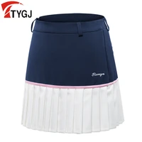 women slim pleated short skirt patchwork sports tennis badminton skirt ladies breathable anti wrinkle skorts golf apparel d0814