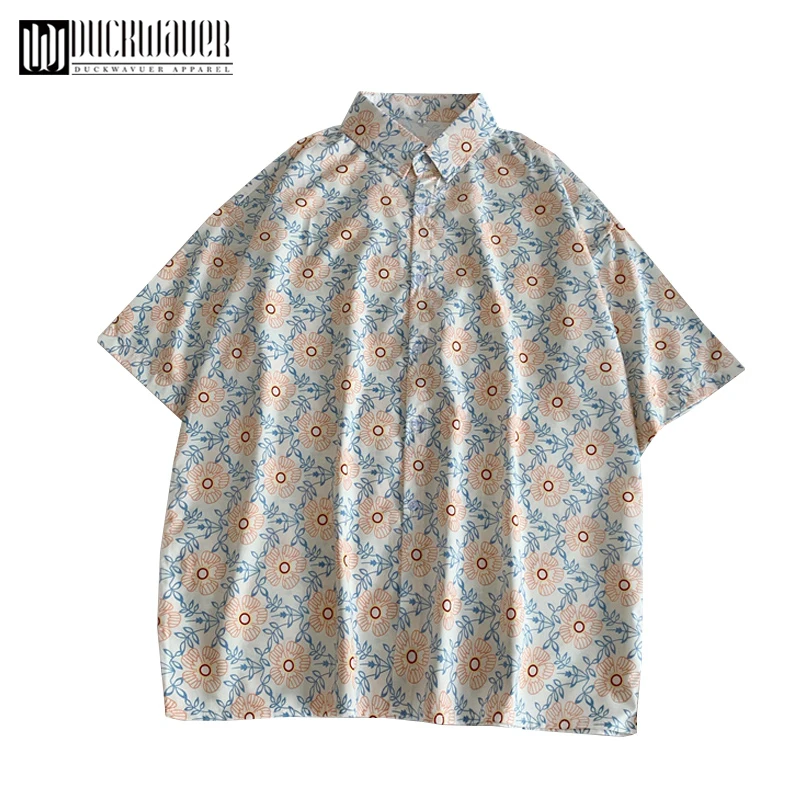 

Duckwaver 2020 New Fashion Print Women Blouses Turn Down Collar Women Blouse Short Sleeve Plus Size Clothes for women blouses