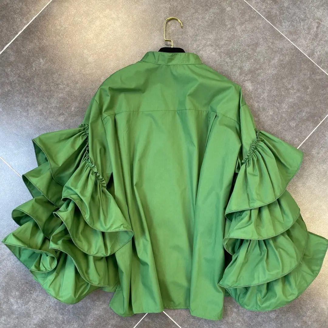 Рубашка женская трехмерная кружевная с круглым вырезом и длинным рукавом |