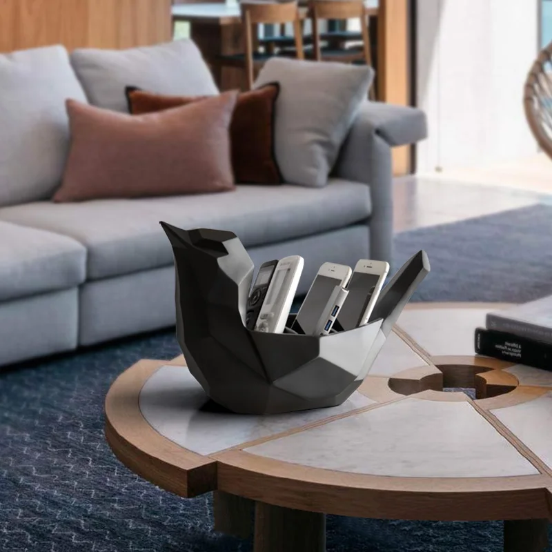 resin bird statue storage box office tools mobile phone stationery organizer of home decor modern desktop ornaments free global shipping