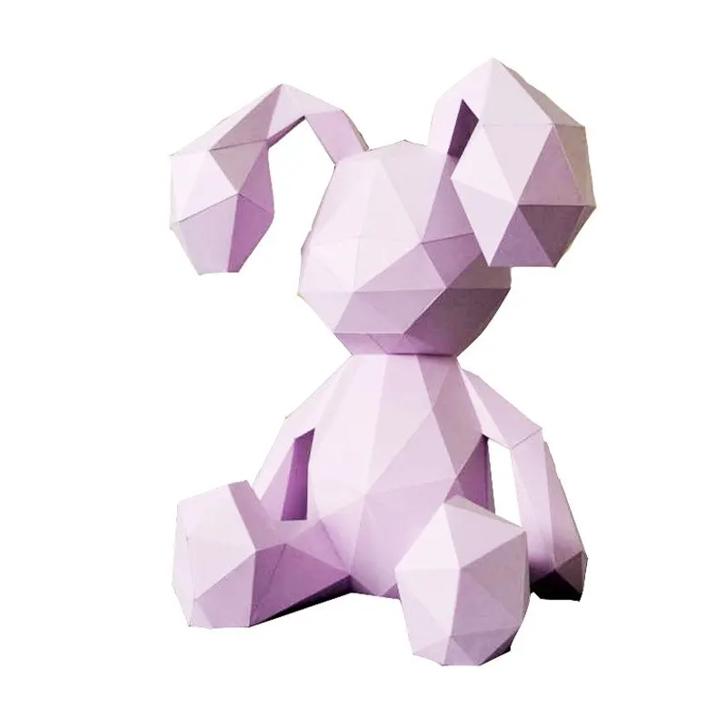 3D пазл кролик животное бумажная модель настенная Художественная Скульптура