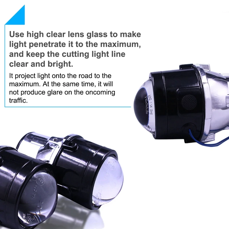 Automotive Universal Lens Coating Super Bright Modification 2.5 Inch Blue Film Double Fog Lamp Far And Near Light He | Автомобили и