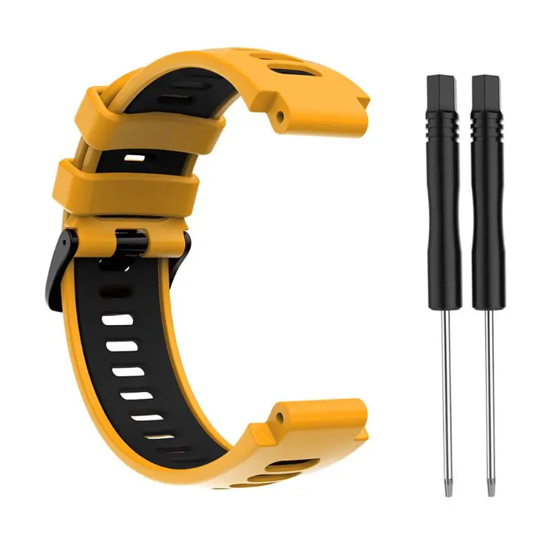 Открытый Браслет замена стальная пряжка силиконовый ремешок для Garmin Forerunner