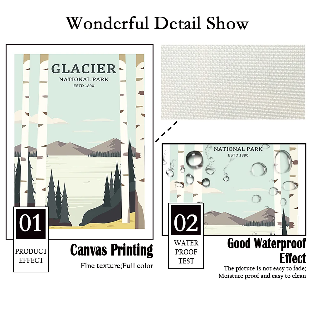 Карта путешествий с города мира плакат Юкка ледник морская клетка пейзаж холст