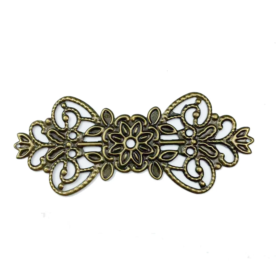 20 шт./лот 3*7 5 см лук металлические филигранные Цветы Подвески ювелирные изделия DIY