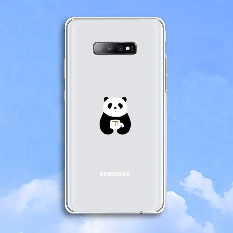 

cute animal panda high quality Phone Case funda Transparent For Samsung Galaxy A 71 21s S note 8 9 10 plus 20 ultra