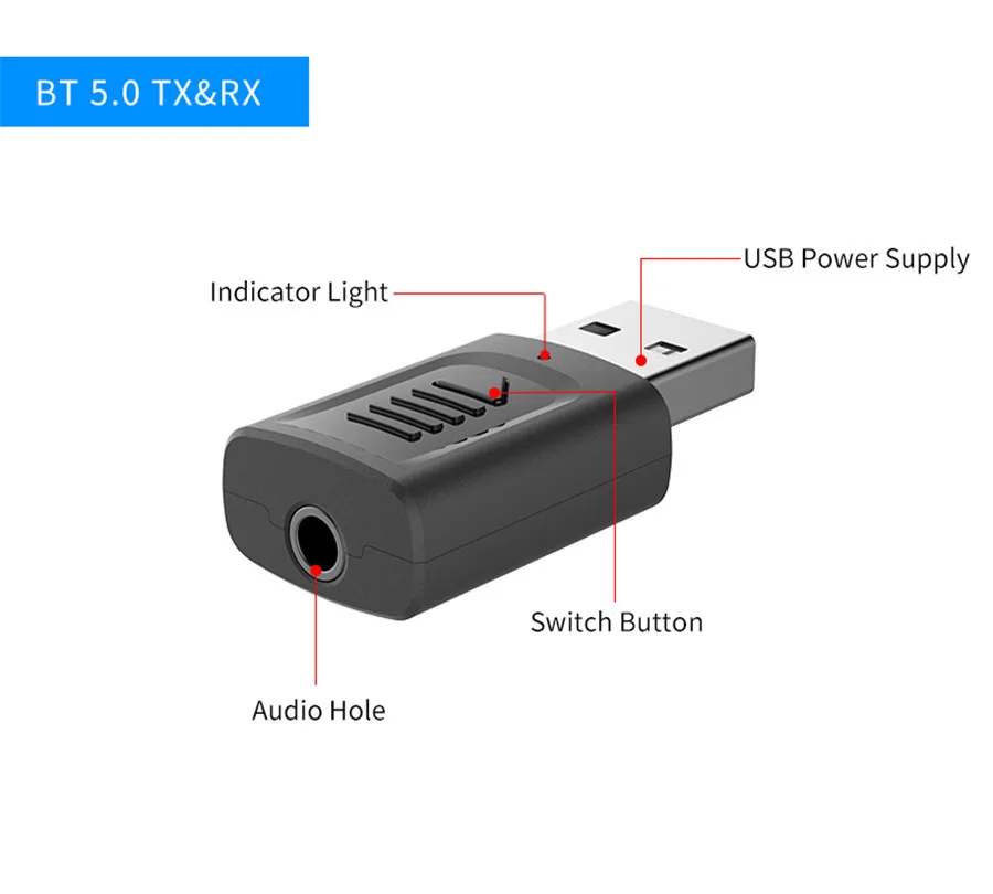 VIRCSYW Bluetooth 5.0 Audio Receiver Transmitter 4 IN 1 Mini 3.5mm Jack AUX RCA Stereo Music Wireless Adapter For TV Car PC | Электроника