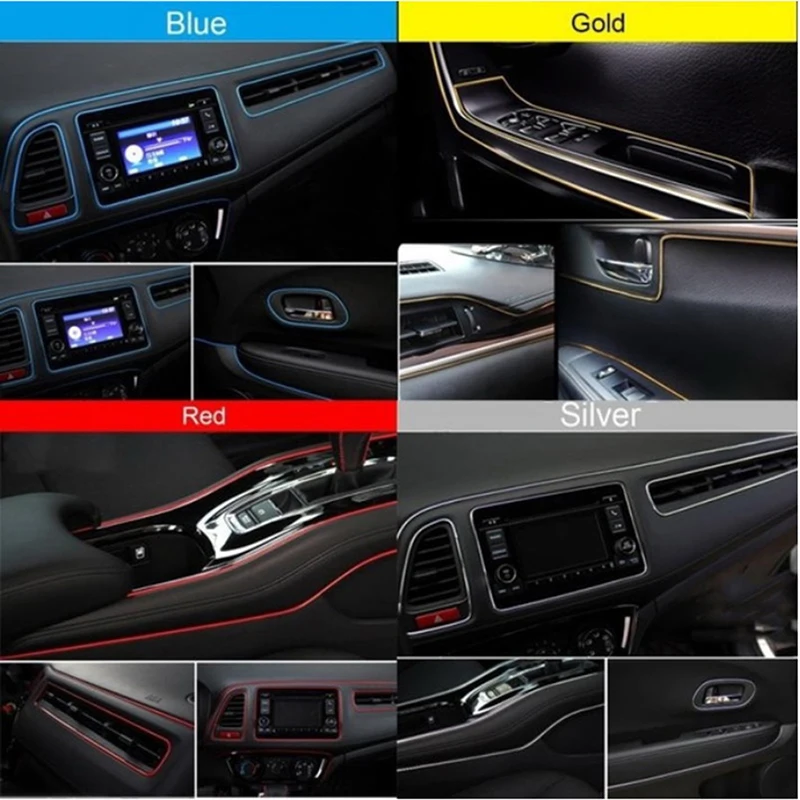 5M Car Seal Accessories Moulding Trim Dashboard Edge Universal Auto Chrome Styling Interior Exterior Decoration Door Strip - купить по