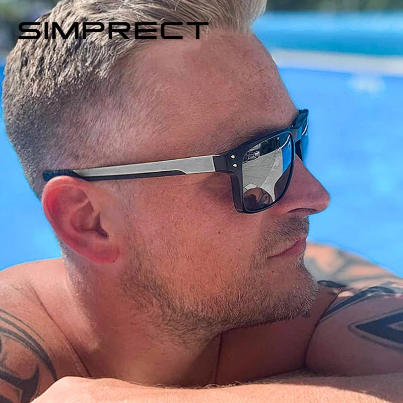 

SIMPRECT TR90 Polarized Sunglasses Men 2021 Anti-Glare Driver's Square Sunglasses Retro Vintage Sun Glasses For Men UV400 Oculos