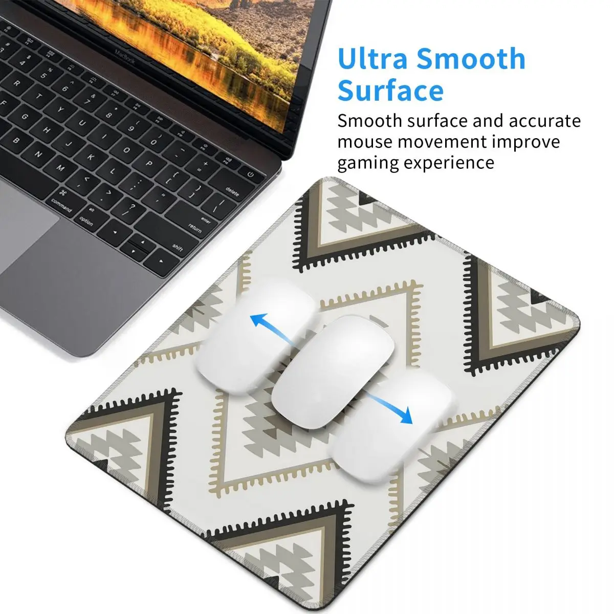 Бежевый винтажный коврик для мыши в ацтекском стиле турецкий килим Навахо