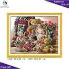Домашний декор Joy Sunday Bear Family C597 14CT 11CT, счетный и штампованный медведь, счастливая семья, вышивка крестиком, набор для рукоделия