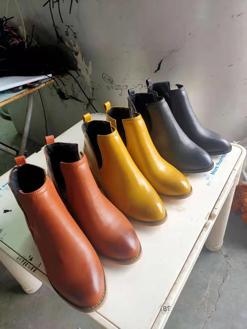 Новинка модные женские ботинки Повседневные Классические ботильоны Челси из