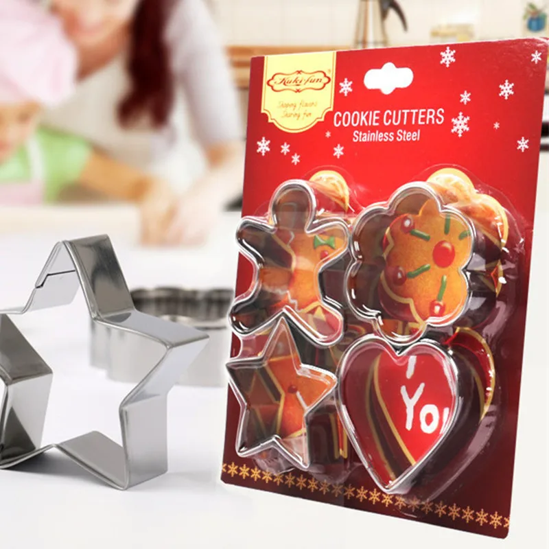 Нержавеющая сталь Рождество 4 х частей печенья прессформы выпечки набор
