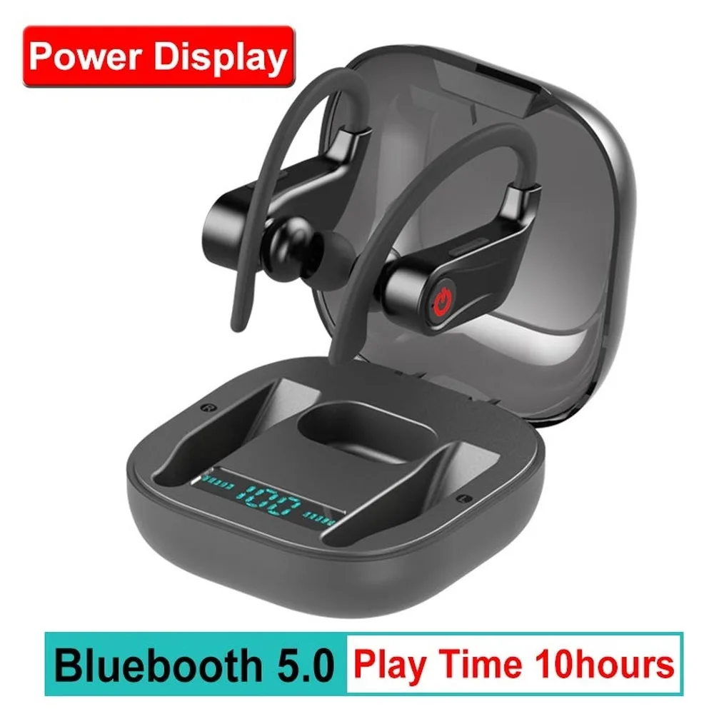 HBQ Q62 TWS Bluetooth наушники V5.0 настоящие Беспроводные наушники с Ушными крючками, стерео спортивные наушники с 950 мА · ч, чехол для зарядки