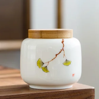 

Small Tea Box Hand Painted Sugar Container Tea Box Tea Organizer Smell Proof Container Caja De Te Ceramic Container EF50CY