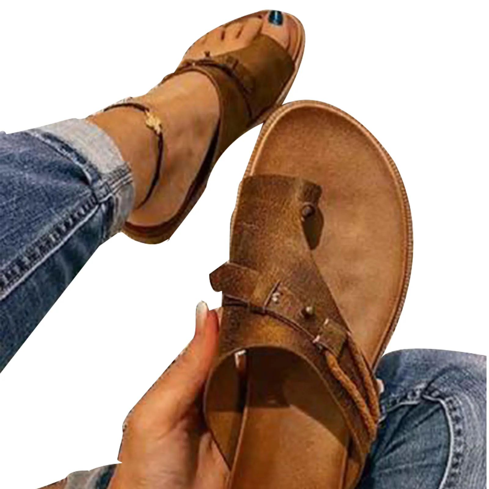 

Hot Sandals For Women Orthotics Sandals Correction PVC Fabric Open Toe Slippers Flat Heel Flip Flops Summer Casual Beach Slipper