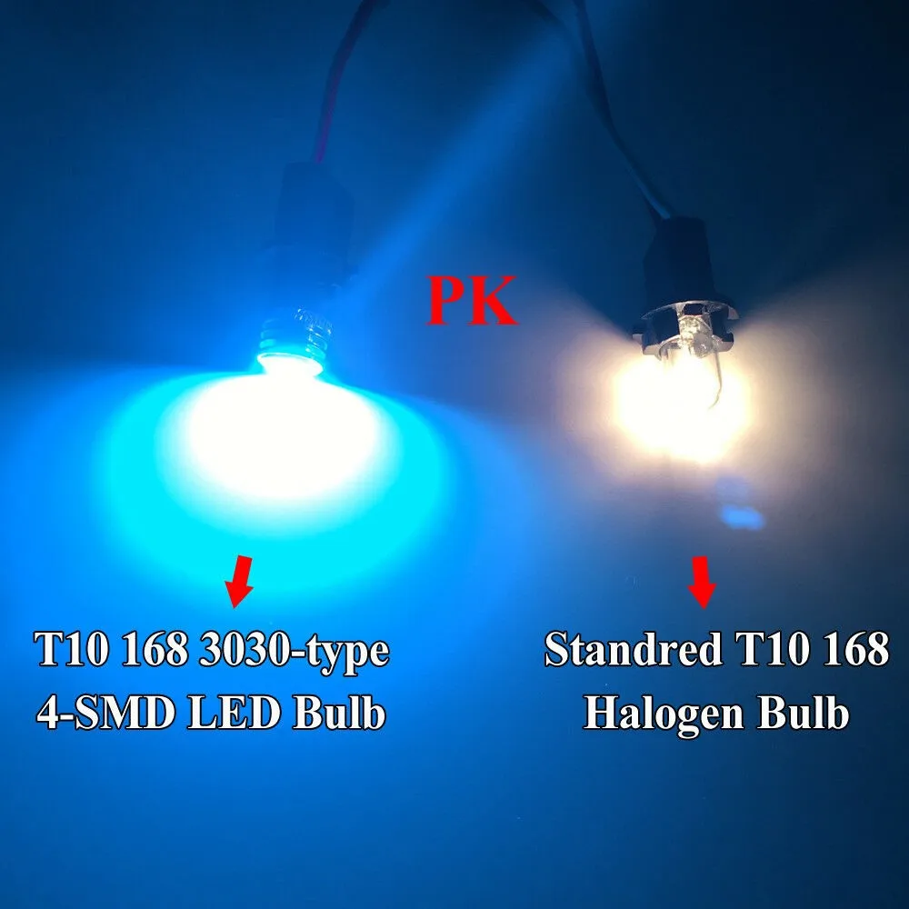 

2pcs LED Lights Bulbs Headlight Strip Interior T10-3030-4SMD Practical