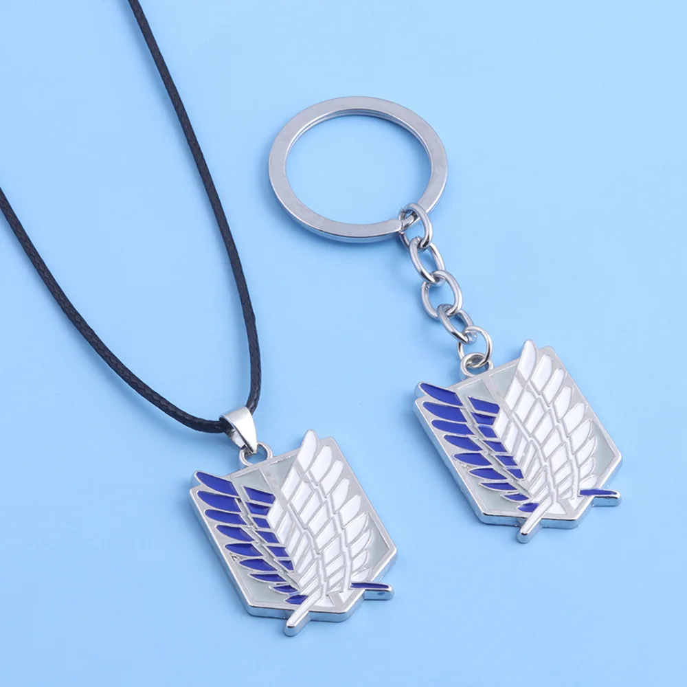 

Europe United States animation film television jewelry keychain attack giant investigation corps freedom wing logo key chain