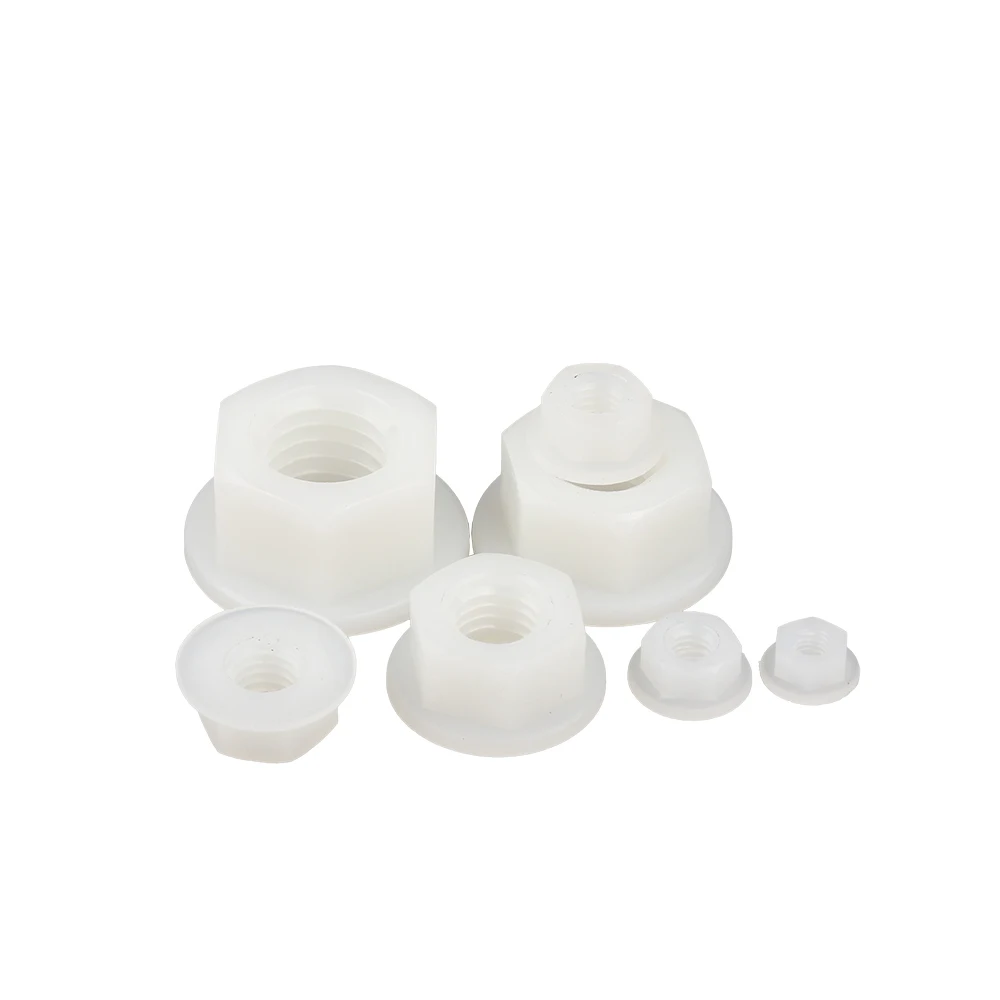 Фланцевая гайка нейлоновая пластиковая Шестигранная черного и белого цветов |