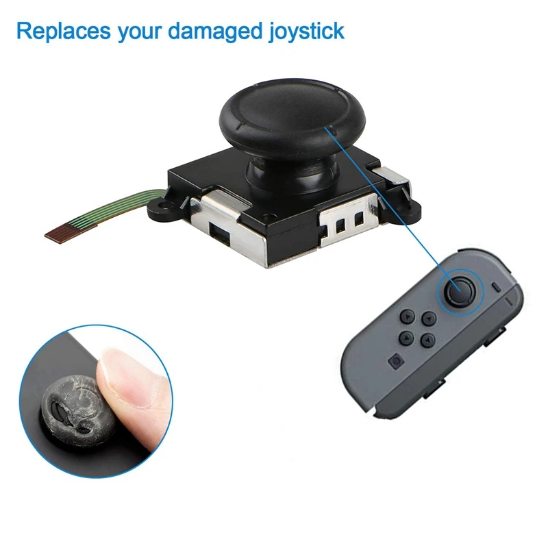 2-Pack 3D Replacement Joystick Analog Thumb Stick For Ns Switch Joy-Con Controller - Include Tri-Wing Cross Screwdriver Pry To |