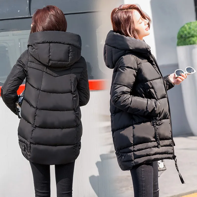 Новинка 2020 зимние однотонные теплые парки пальто для женщин с длинным рукавом