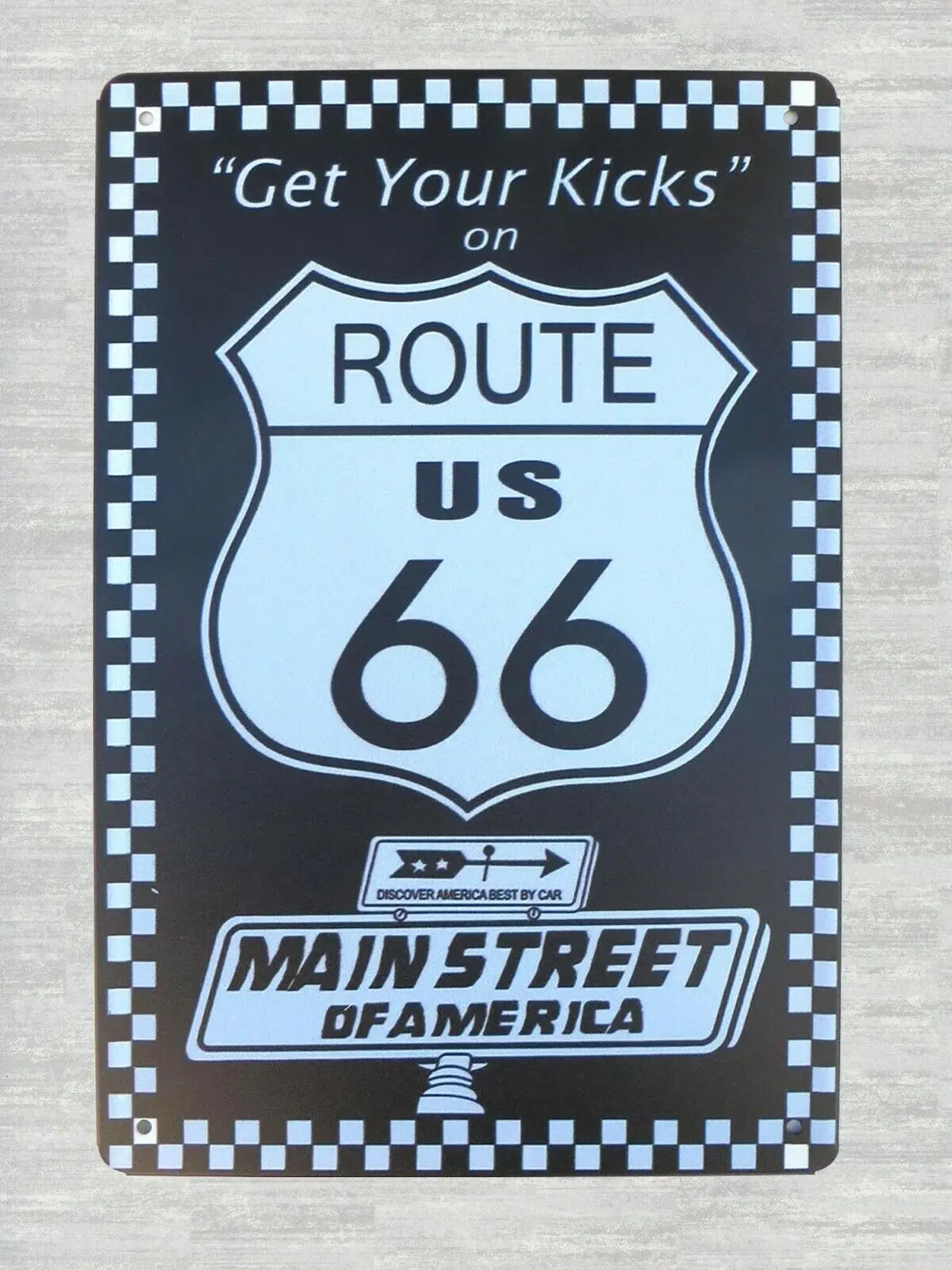 Жестяной знак Route 66 мужская пещера домашний декор Главная улица Америка дорога