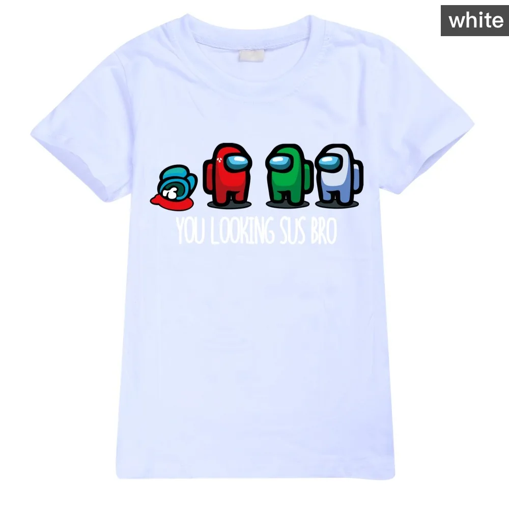 

Top games of 2020 Among us Cotton Children's Summer Casual Tops Boys and Girls Short Sleeve T-shirts kids clothes girls 2 to 16