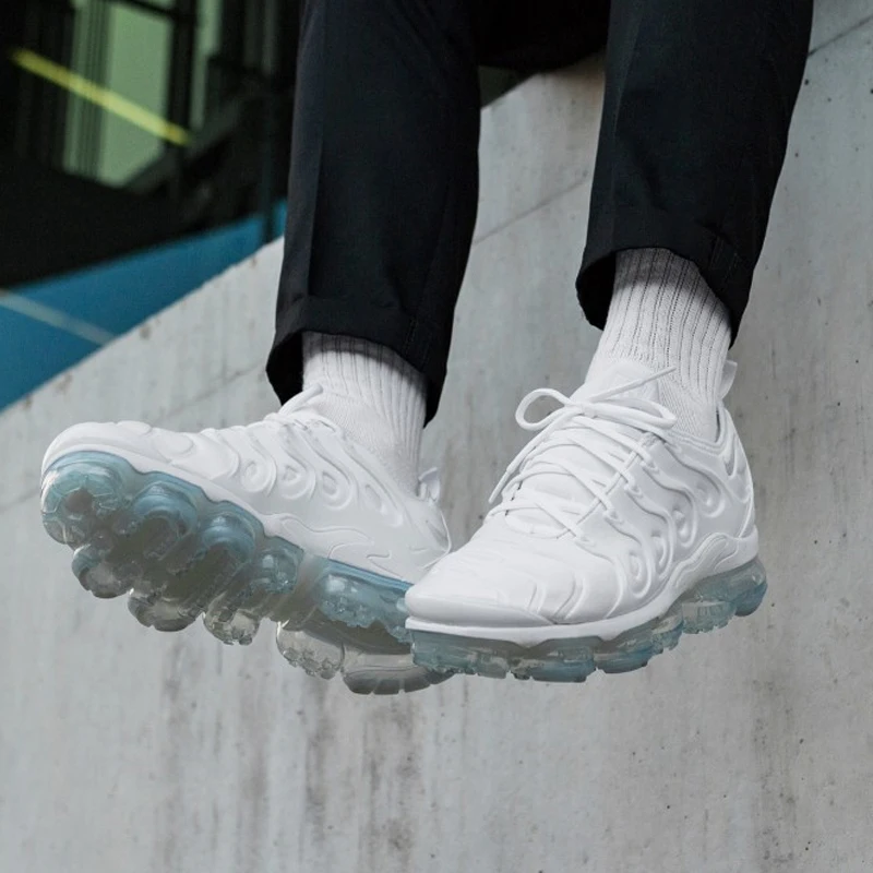 Оригинальные подлинные мужские кроссовки для бега NIKE VAPORMAX PLUS, прочная, индивидуальная, Классическая, Спортивная, дизайнерская обувь,, новинка 924453