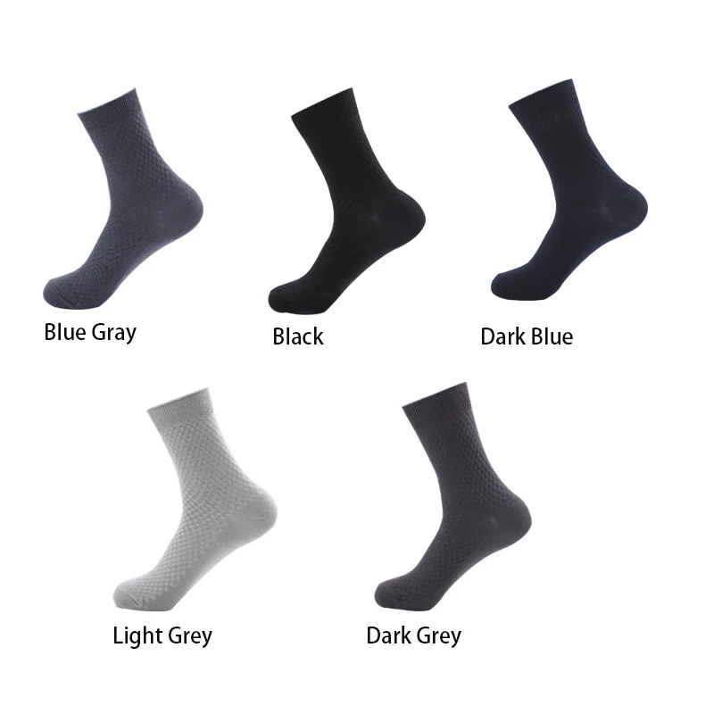 6 пар мужских носков из бамбукового волокна Брендовые повседневные однотонные