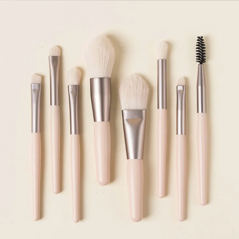 

8 Pcs Mini Makeup Brushes Travel Portable Soft Set Eye Shadow Foundation Powder Eyelash Lip Concealer Blush Make Up Brush Set