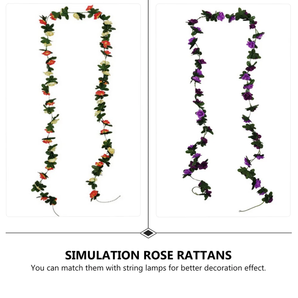 

5 Pcs Pastoral Rose Vines Simulation Flowers Exquisite Simulation Roses