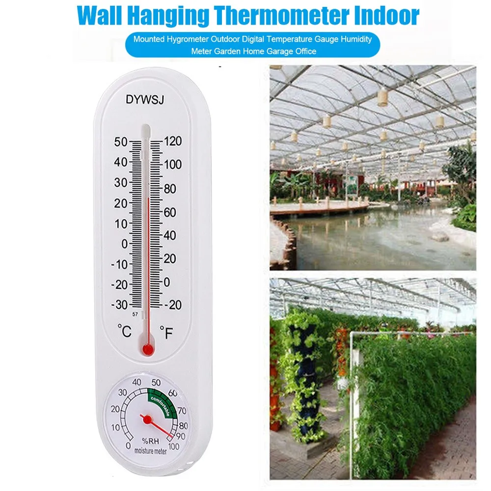 

Wall Hanging Thermometer Indoor Mounted Hygrometer Outdoor Digital Temperature Gauge Humidity Meter Garden Home Garage Office