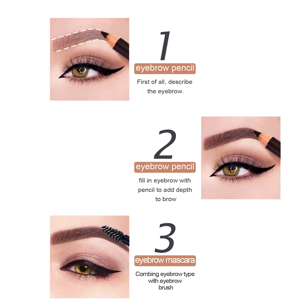 Двойной карандаш для бровей с точилкой карандашей стойкий макияж глаз ТИНТ