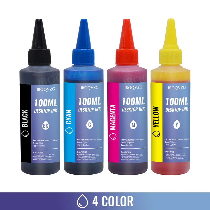 IBOQVZG Universal 100ml Refill Dye Ink Kit for Epson Canon HP Brother All Model Printer ink CISS Voor inkt Tank | Компьютеры и офис