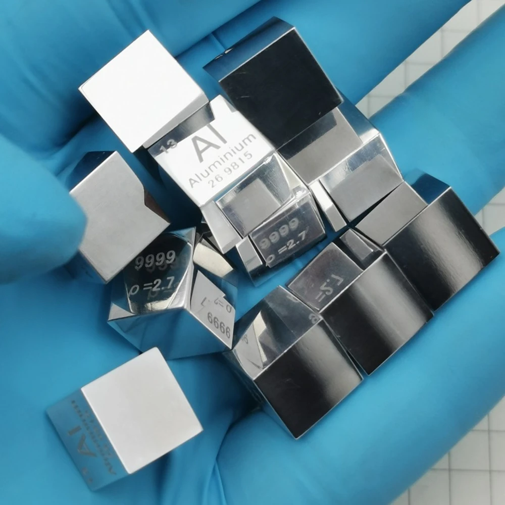 

10mm Mirror Aluminium Cube 4N Pure Al Carving Element Collection Hobbies