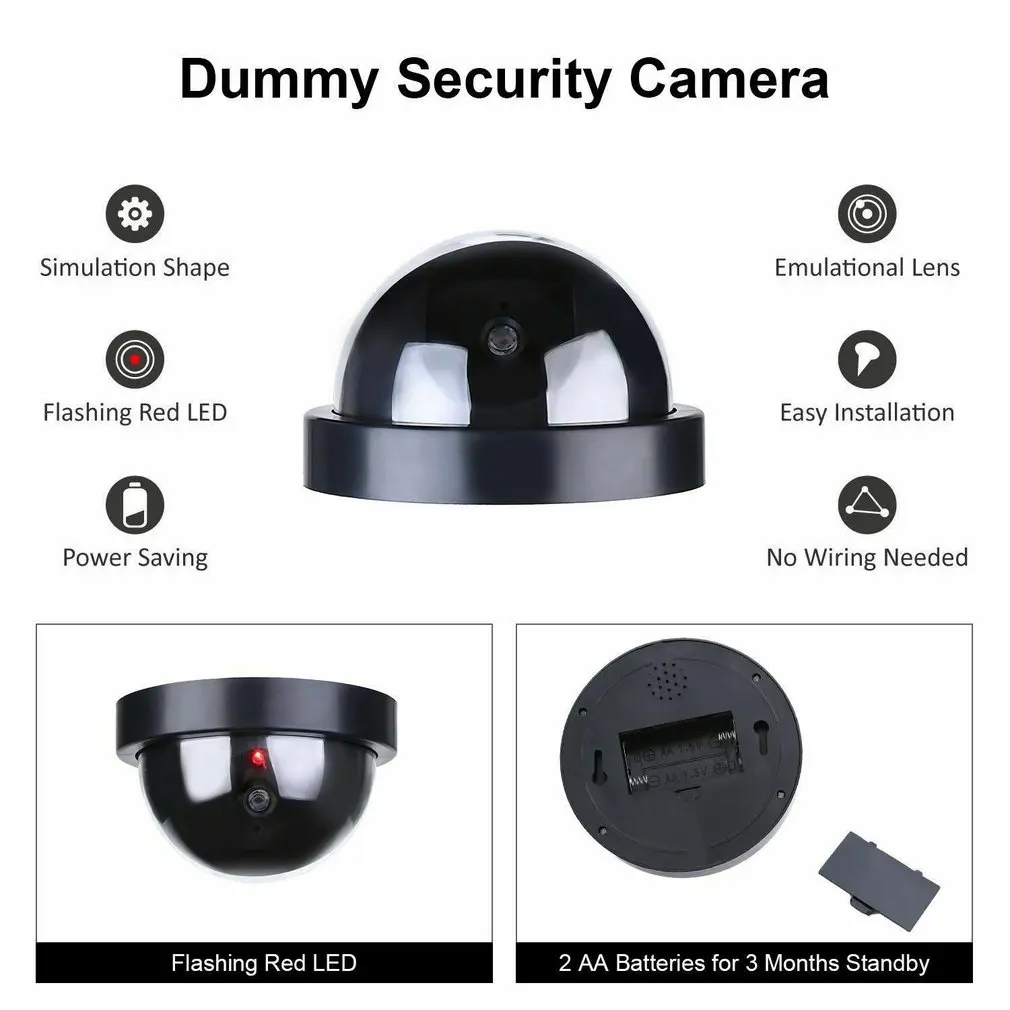 

MIni CCTV Camera Fake/Dummy Dome Camera Flash rood Licht installeren Out/indoor Surveillance Camera Dummy CCTV Camera