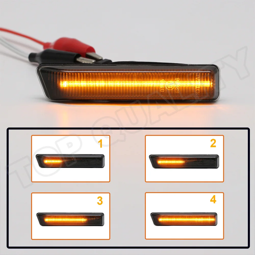 2 шт. динамический последовательных янтарных светодиодный боковой габаритный
