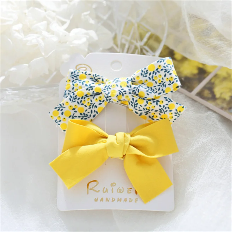 

2Pcs/set Fashion Girls Hairpins Children Bowknot Cloth Duck Hair Clip Barrette StylingAccessories