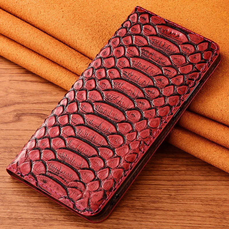 

Python Genuine Cow Leather Case For Huawei P40 Pro Lite Honor X10 Max Y6 Y7 2020 Case Stand Flip Wallet Phone Cover