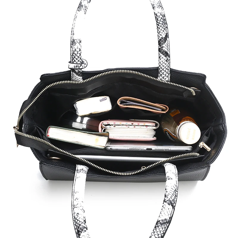 

GuunnG 2020 new Pu Leather Women Snake skin pattern Handbags V-shaped design at the top is fashionable and elegant shoulder bag