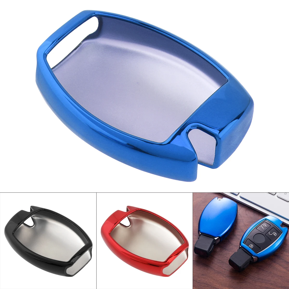 Чехол для ключа автомобиля защитный держатель замены черный красный синий