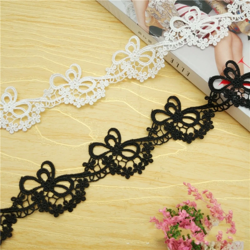 2 Yards High Quality Beautiful White Lace Ribbon Tape 45MM Lace Trim DIY Embroidered For Sewing Decoration Lace Fabric