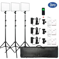 vilrox 3pcs vl 200t bi color dimmable wireless remote led video light panel lighting kit75 light stand for studio shooting
