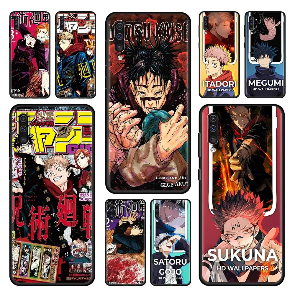 

Jujutsu Kaisen Cartoon Phone Case Cover for Samsung Galaxy A50 A70 A10 A30 A20e A20s A10s A40 A90 A10e A80 A60 Black Soft Funda